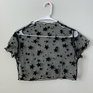 Mesh Star Crop Top